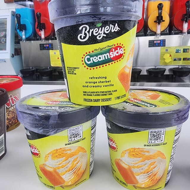 ICE CREAM Orange Sherbet & Creamy Vanilla.