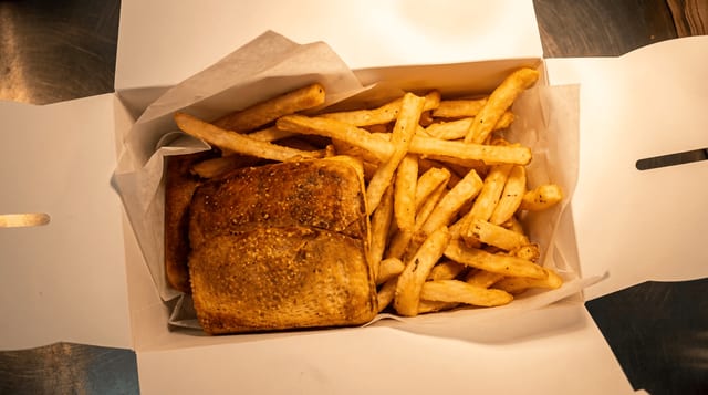 2 Pizza Puffs with Fries.